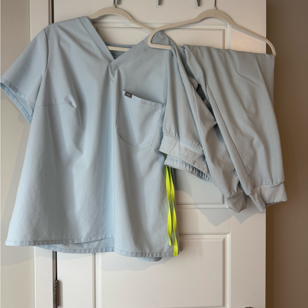 3X Figs Light Blue Technical Scrubs